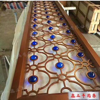 拉絲玫瑰金酒店不銹鋼屏風(fēng)